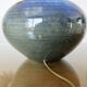 Impressive iridescent blue ceramic lamp with a gradient of green, circa 1960.