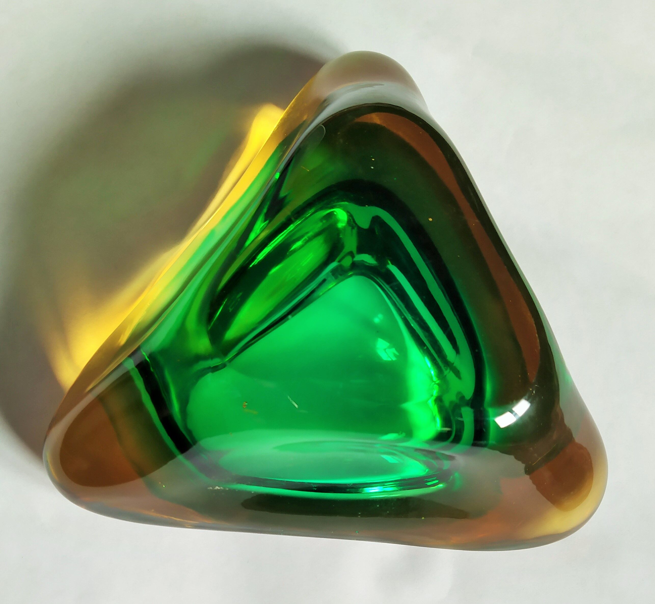 Murano - yellow gold & green pocket empty