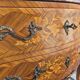 Louis XV style jump commode with marquetry and marble decoration.