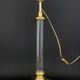 House the dolphin, lamp foot in plexiglass and gold metal design 1970