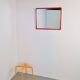 Miroir en cadre rouge postmoderne italien, années 1980