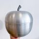 Vintage "apple" ice bucket - brushed metal Italy