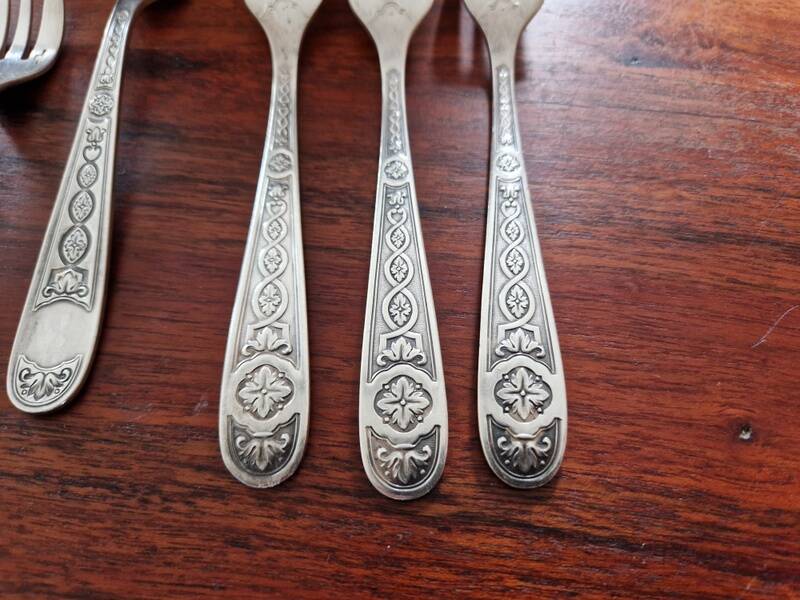 Christofle - Set of 12 Villeroy model silver-plated cake forks