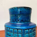 Mid-century Italian Rimini Blu ceramic vase by Aldo Londi for Bitossi.