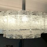 Large frosted glass chandelier Doria Lighting 70s