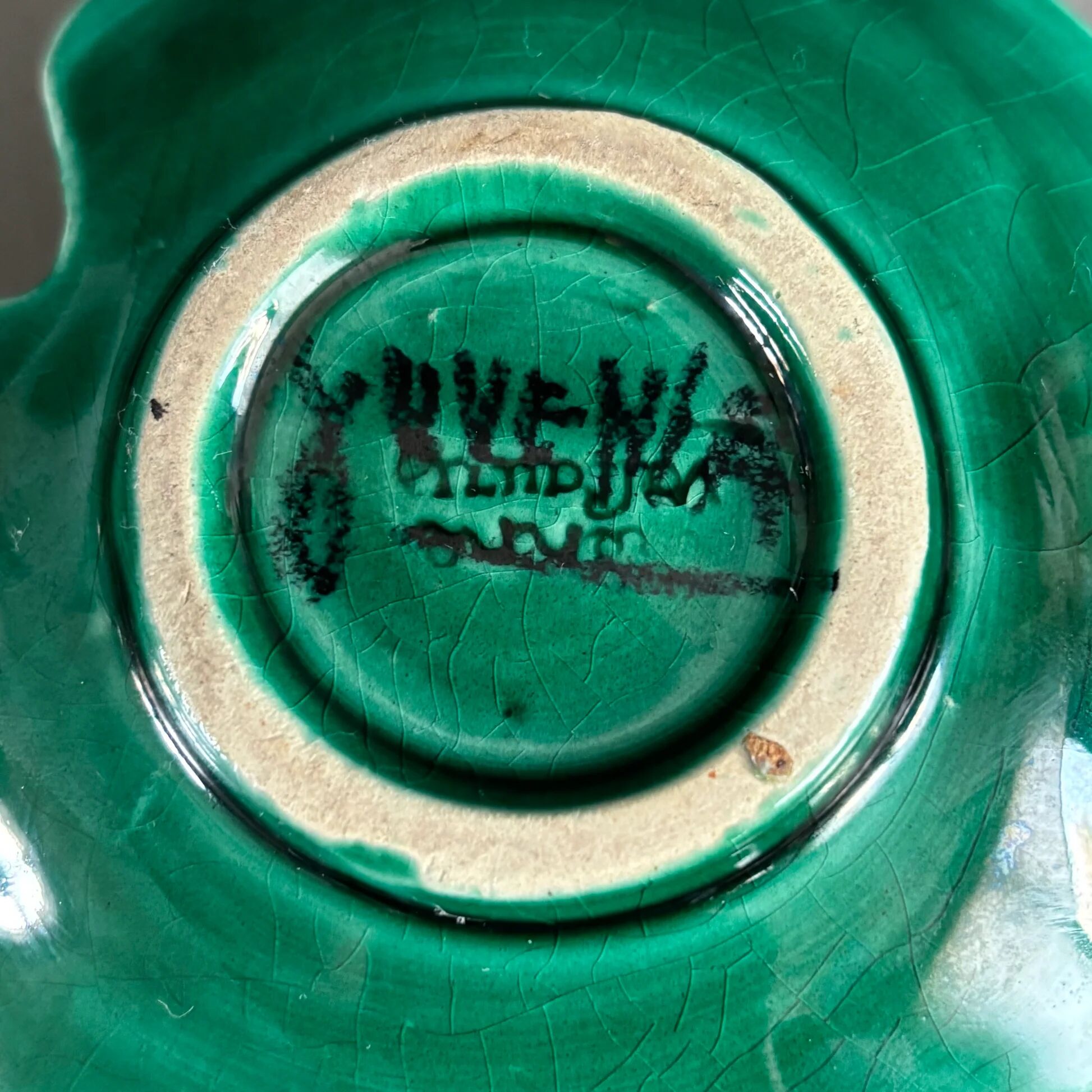 Paire de coquetiers nénuphars Cerenne Vallauris signés