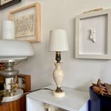 Stone and cotton table lamp