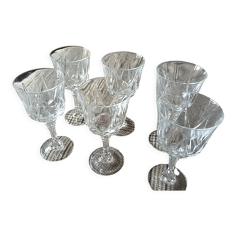 6 red wine glasses 13.5 in crystal auteuil series