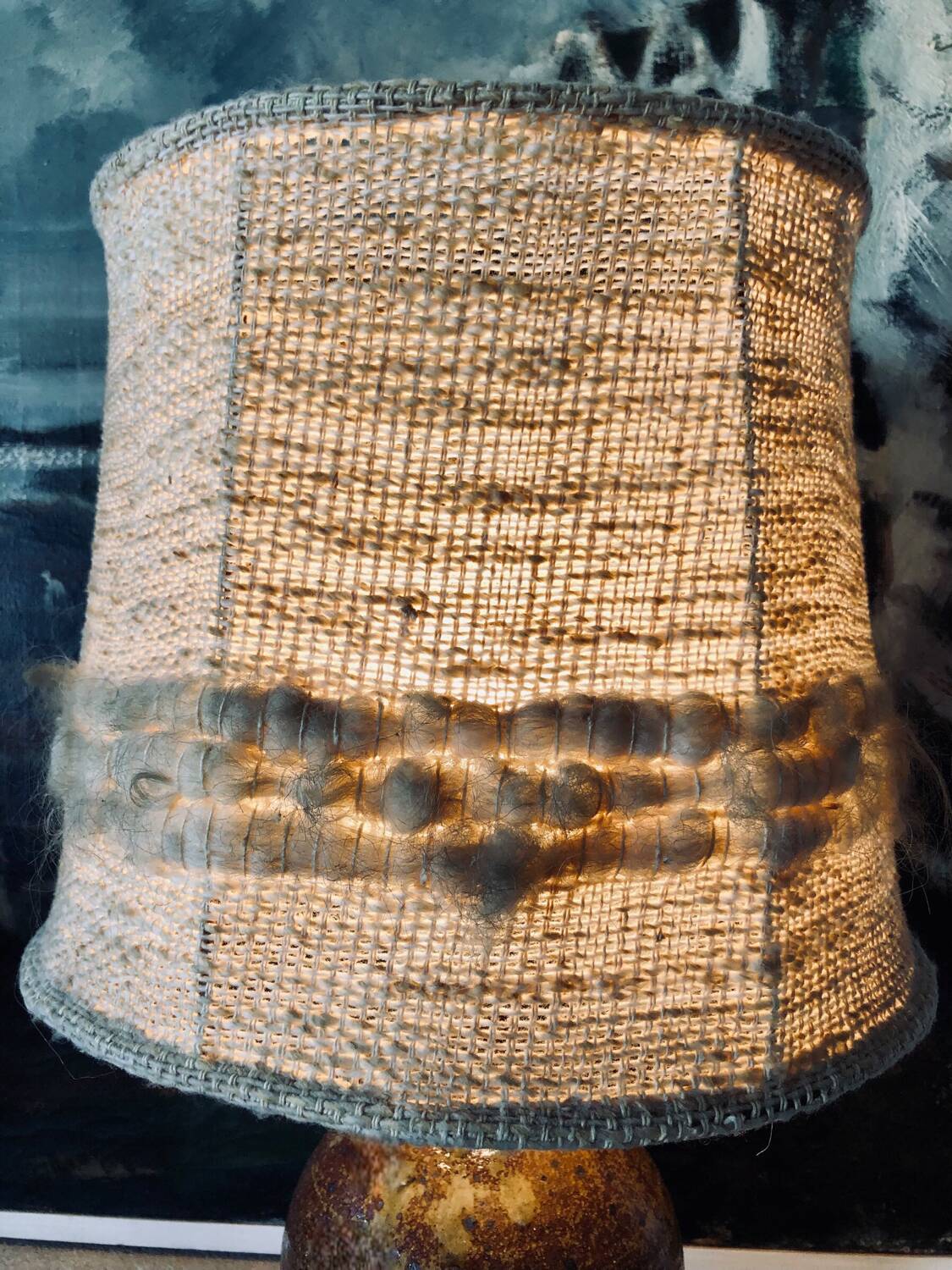 Handmade pyrite stoneware lamp, 1970