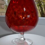 Vintage Italian red vase on foot