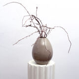 Beige ceramic vase egg shape
