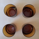 Set of 4 vintage amber whiskey glasses