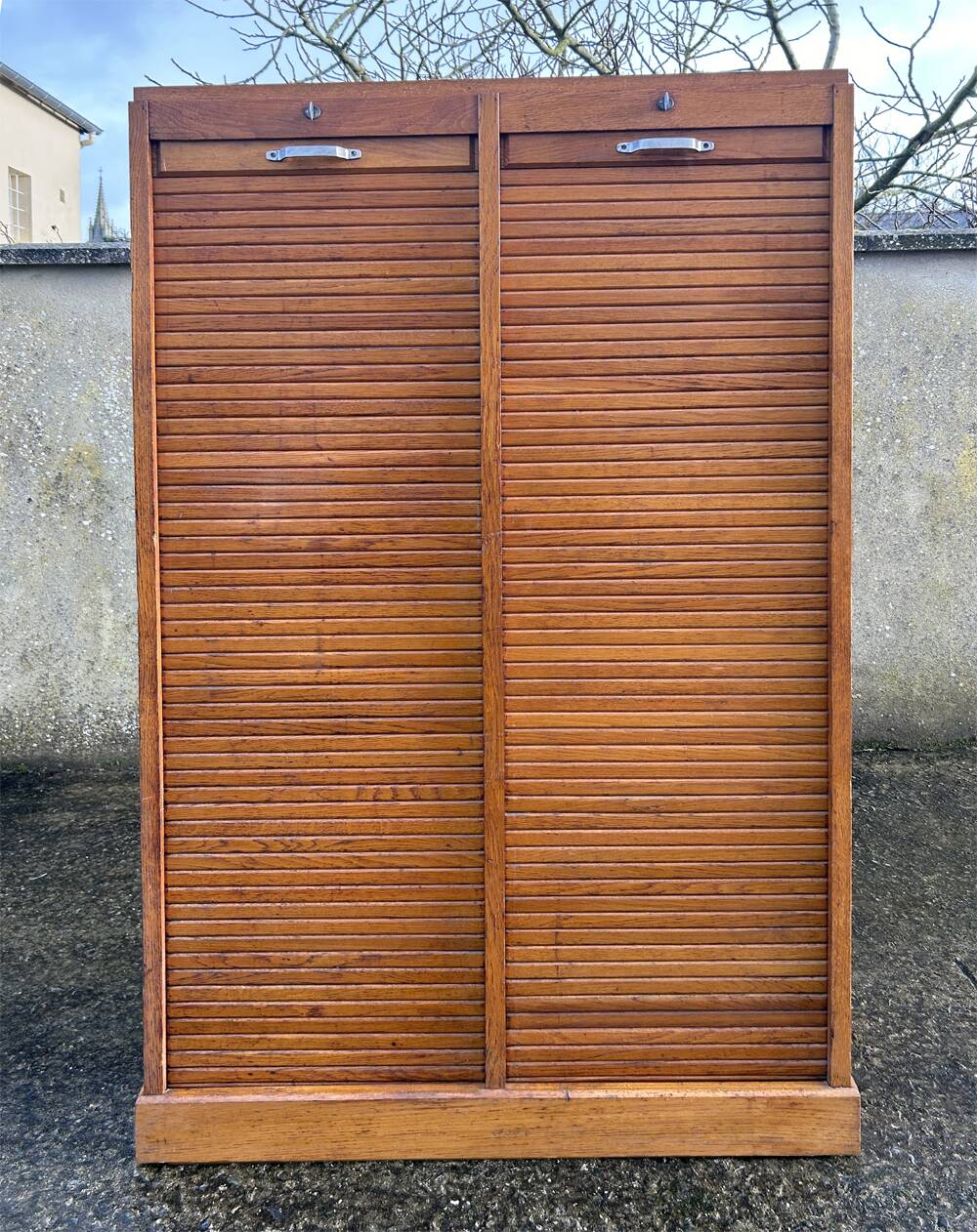 Meuble classeur rideau double colonne, début XXème s.