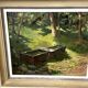 Huile sur toile sous bois et bassin peintre alsacien lucien wolff 1893-1975