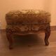 Pouf in gilded velvet and feet wood cherry style louis xv