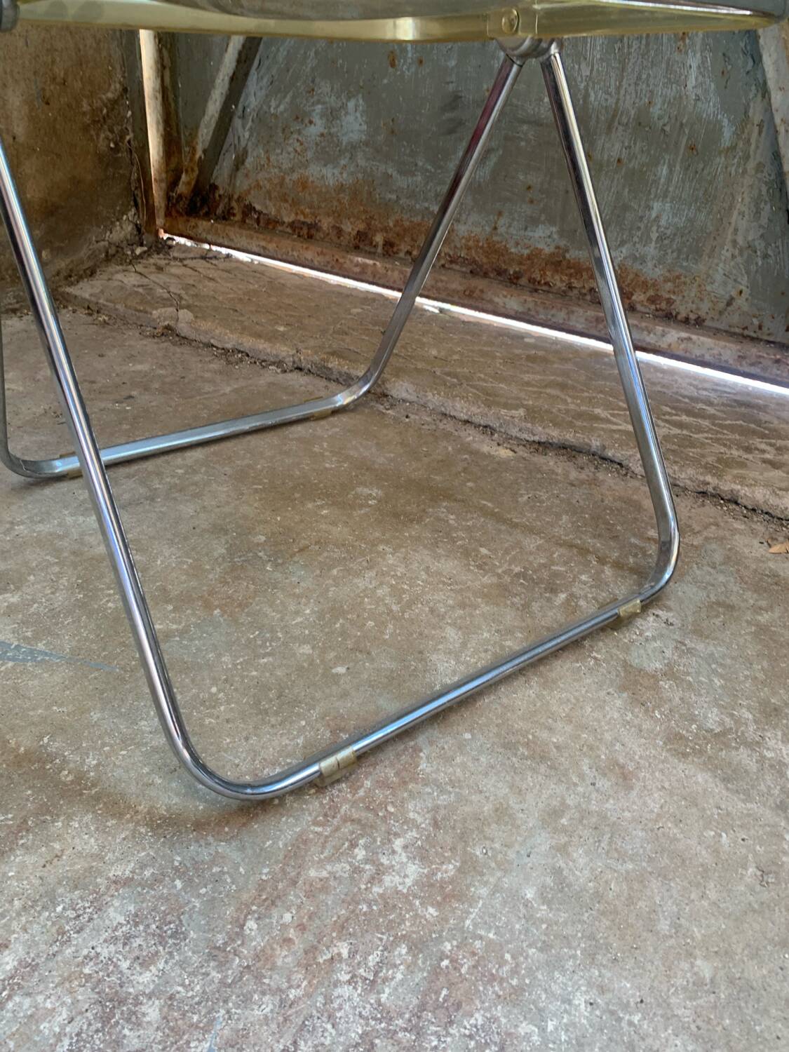 Paire Chaises Plia Jaune Giancarlo Piretti Castelli Vintage