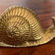 Vintage brass snail