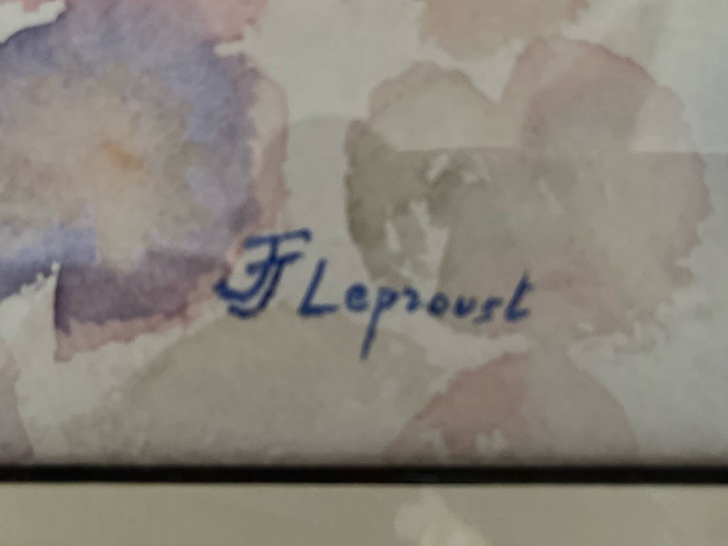 Tableau, aquarelle "Nymphéas" de JJ Leproust