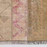 2x9 Brown Cream Persian Vintage Runner Rug, 65x265Cm