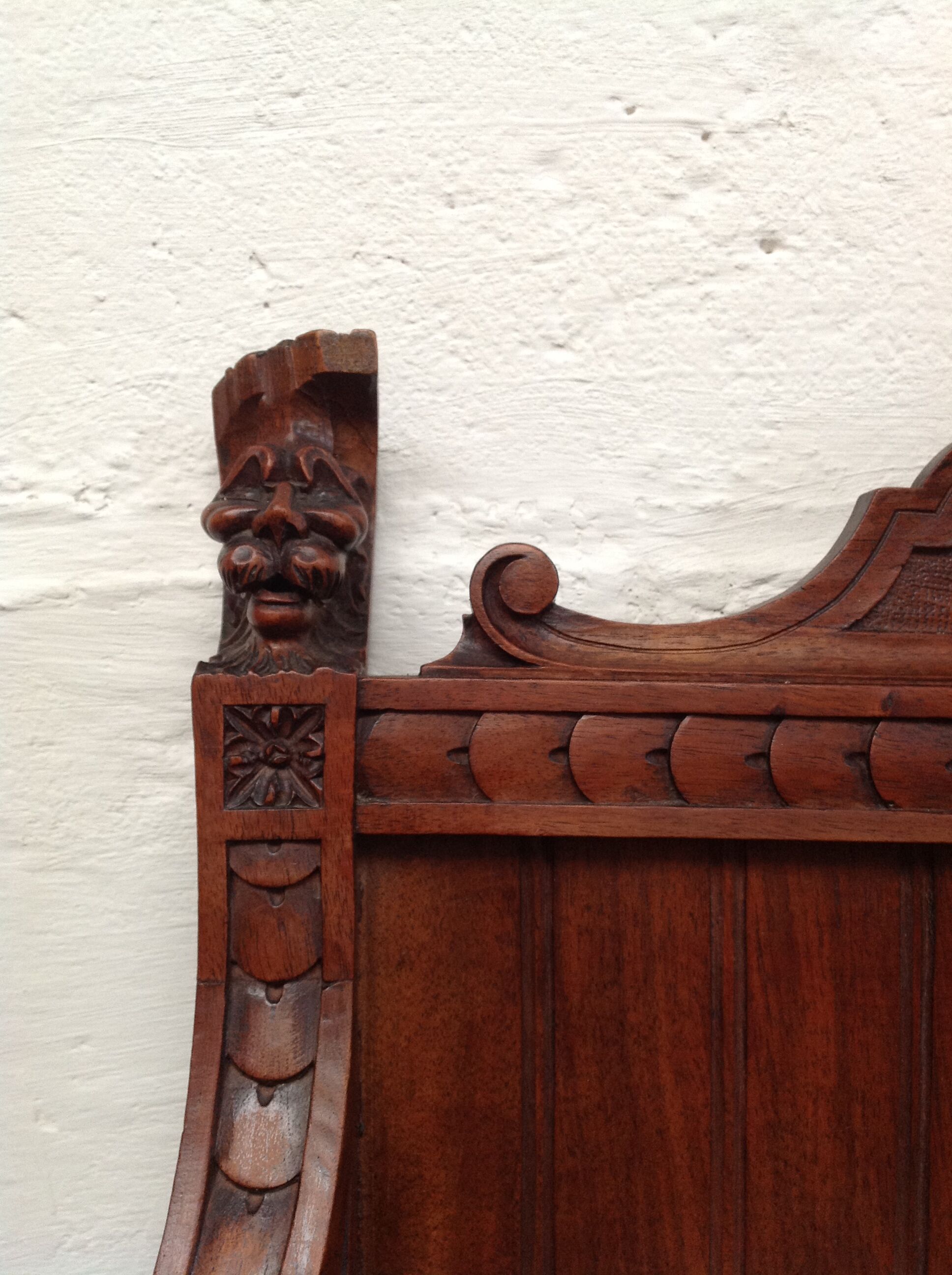Pair of antique armchairs curules called Dagobert in carved wood