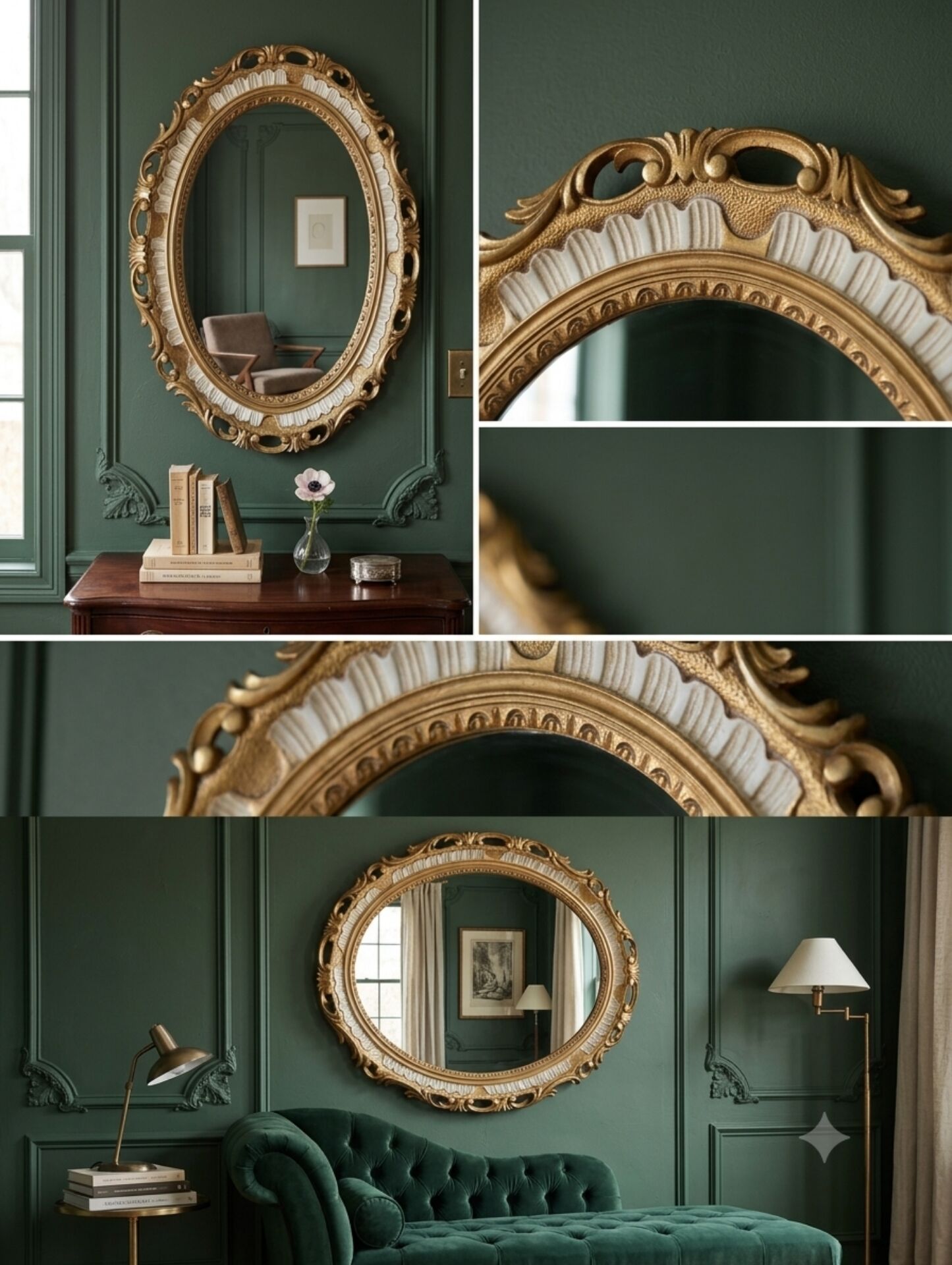 Miroir ovale style néo-classique