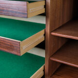 Sideboard in rosewood with sliding doors designed by Omann Junior from the 1960s.
