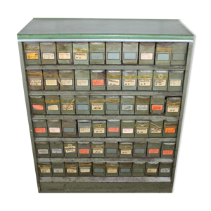 Ancien meuble de metier en metal,