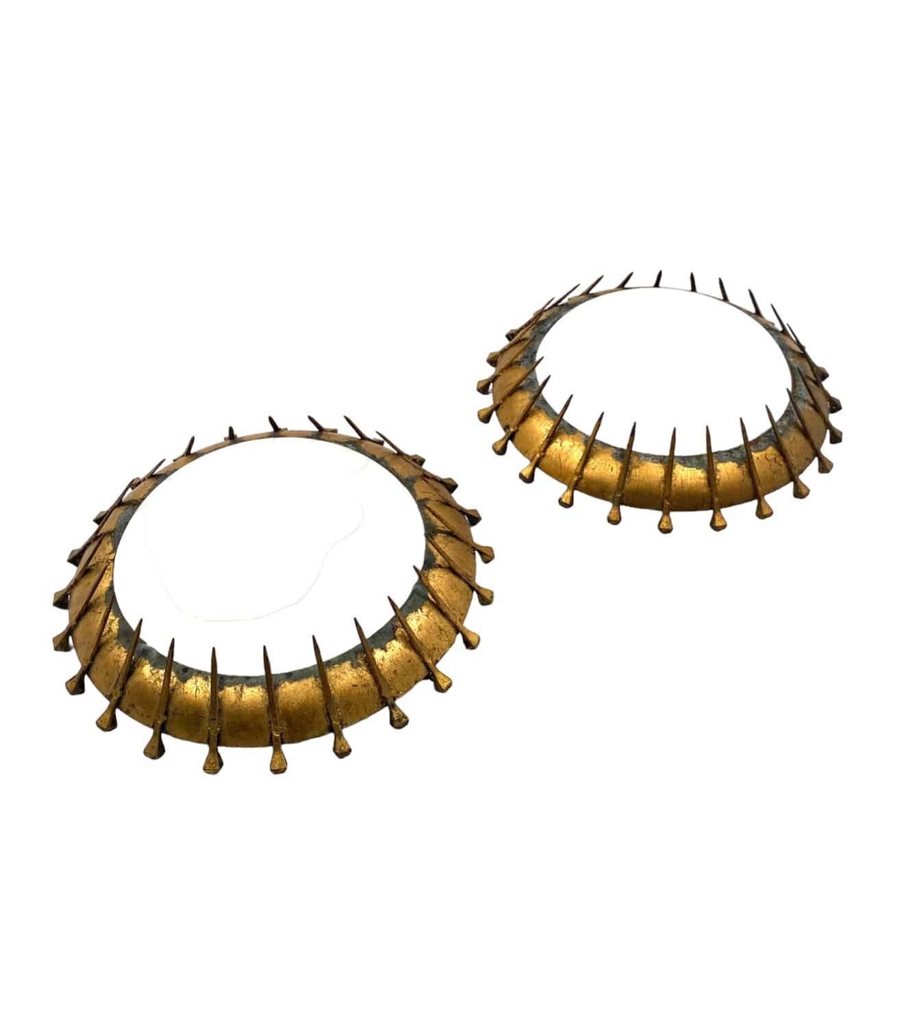 Set of 2 Brutalist sconces, France 1960s