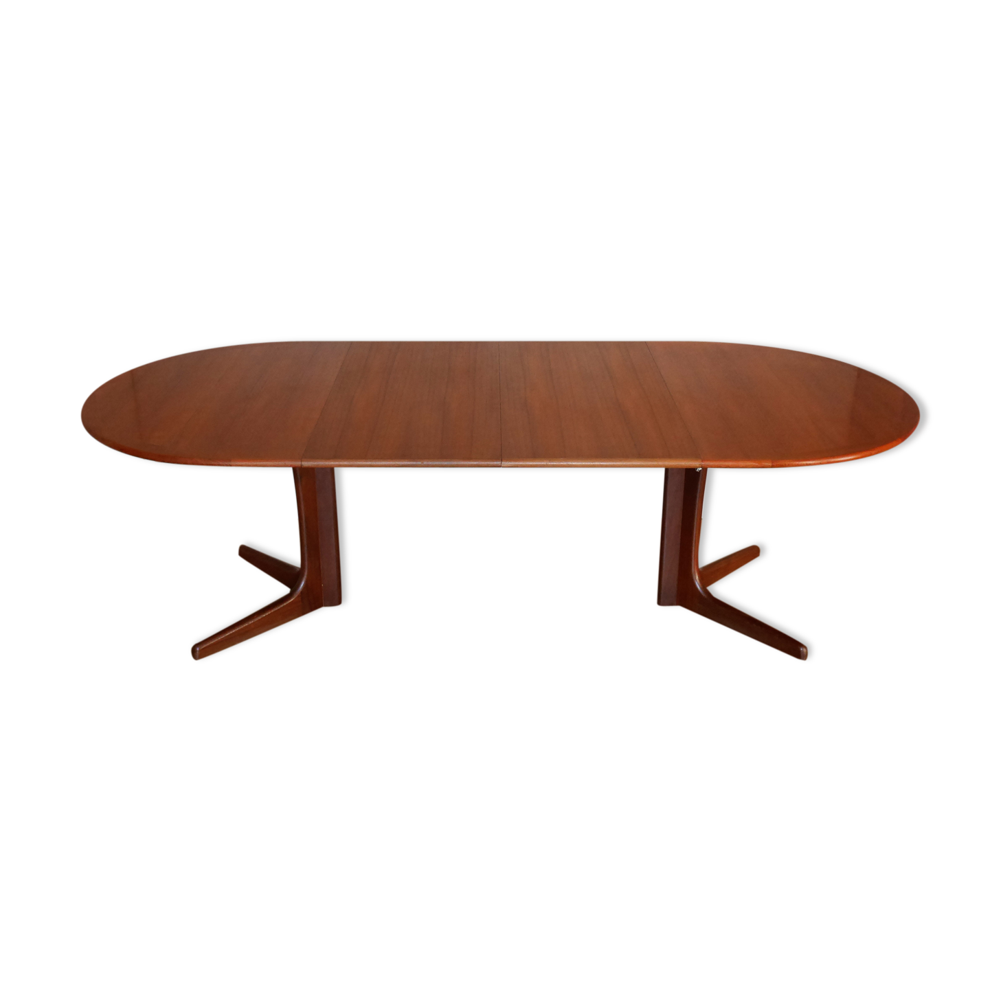 Scandinavian oval table in teak 2 60s extensions