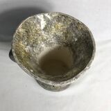 Vase ancien céramique émaillée grise 2 anses vintage