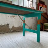 Vintage guinguette table 230 cm green