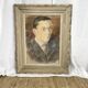 Portrait of a man in pastel under glass, signed, early 20th century.