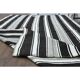 1970s Vintage Turkish Oushak Handmade  White Black Runner Rug  182x296