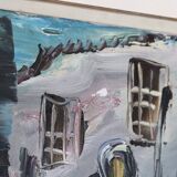Original Swedish Mid-Century Oil on Canvas "Figures" by Erik Loo(1914-2004) - Vintage & Framed