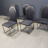 Chaises de salle à manger vintage en laiton de Belgochrom, années 1970