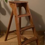 Solid wood stepladder with 4 levels, 20th century, mortise-tenon mountings