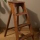 Solid wood stepladder with 4 levels, 20th century, mortise-tenon mountings