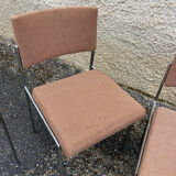 Set of 4 chromed metal chairs
