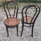 Duo chairs Thonet Austria seated cannée bistro blackened wood
