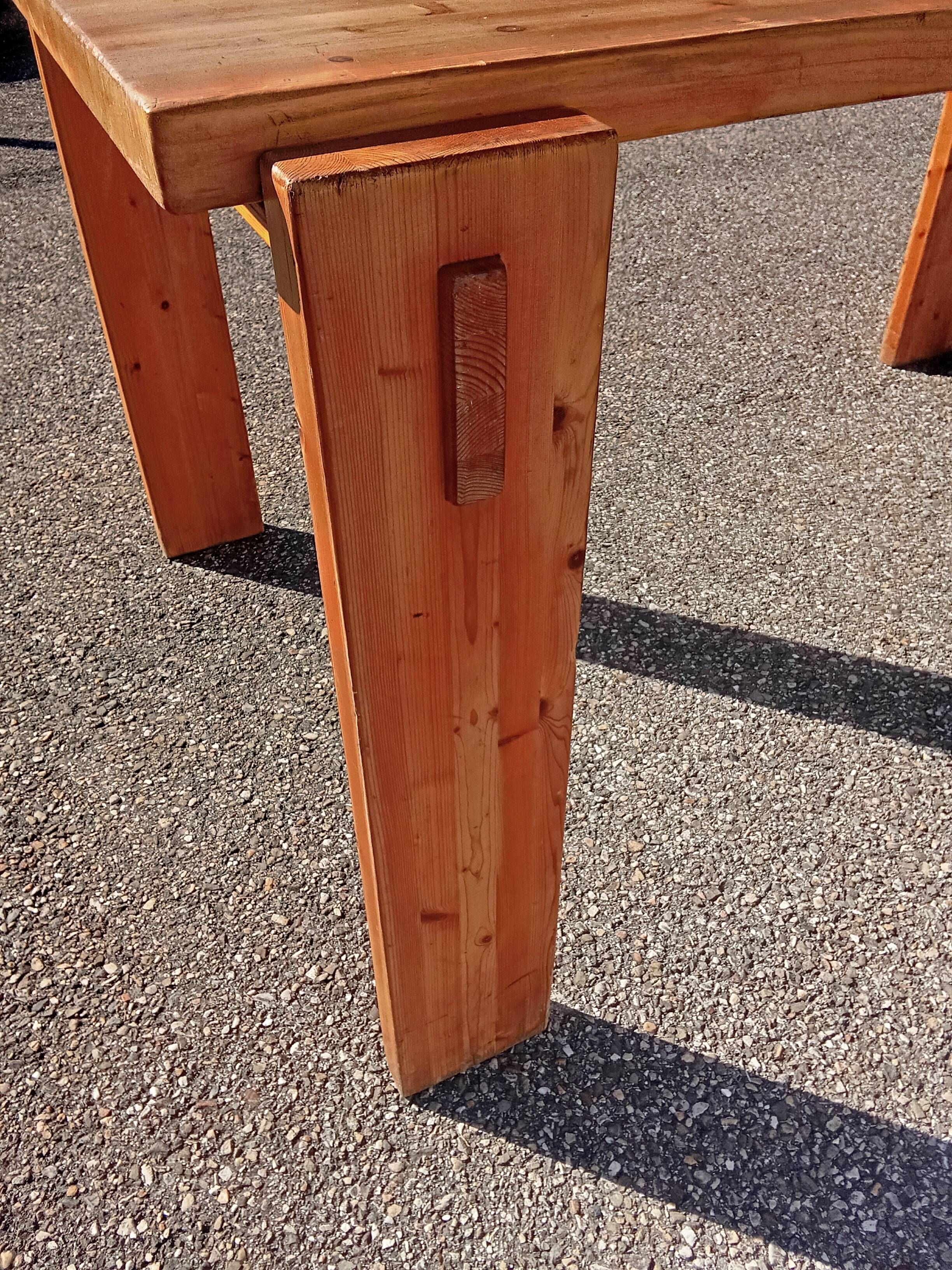 Brutalist style pine table from the 1970s.