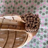 Woven wicker fruit basket 1960