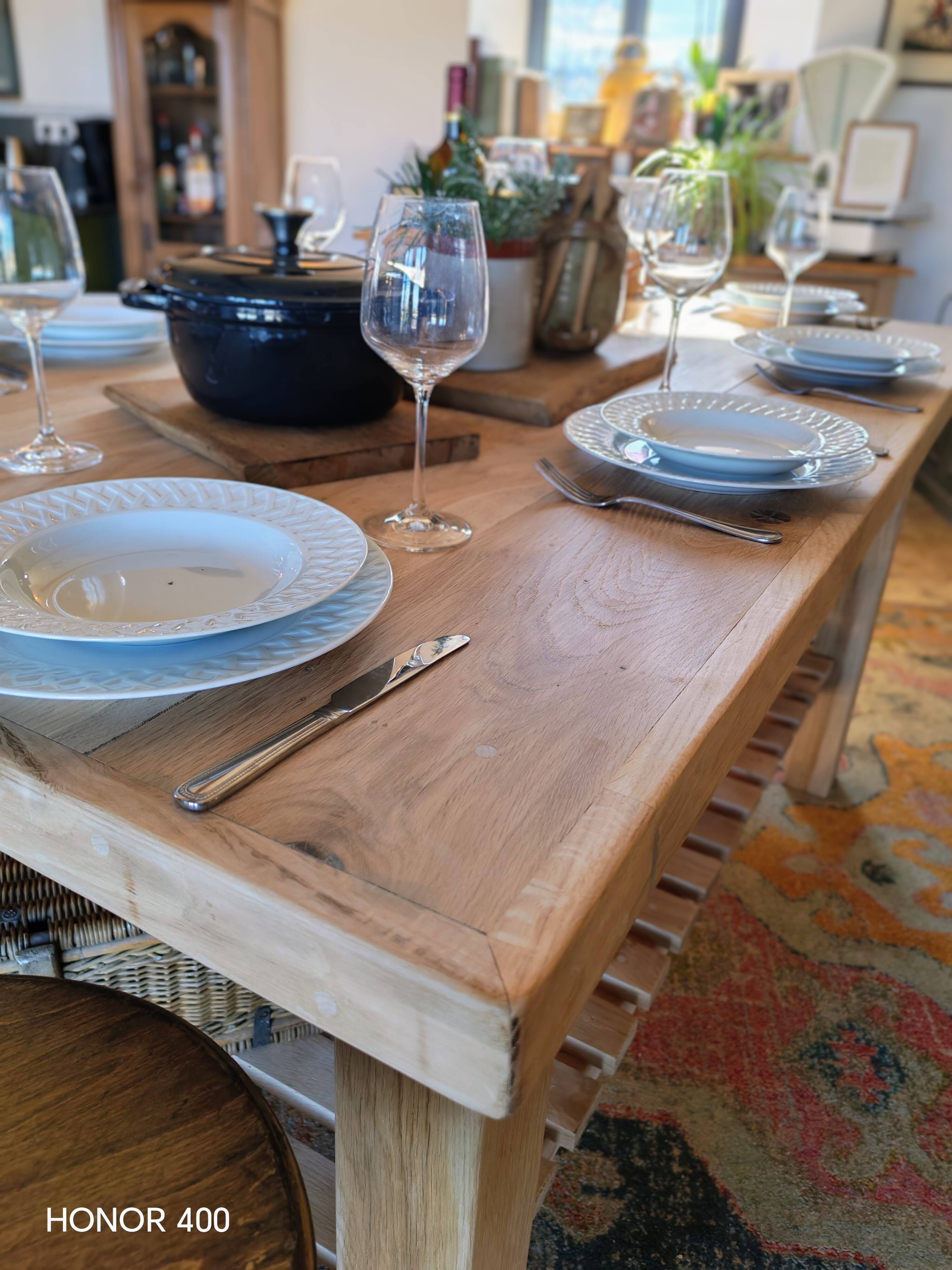 XXL solid oak kitchen island/worktop 180 x 105