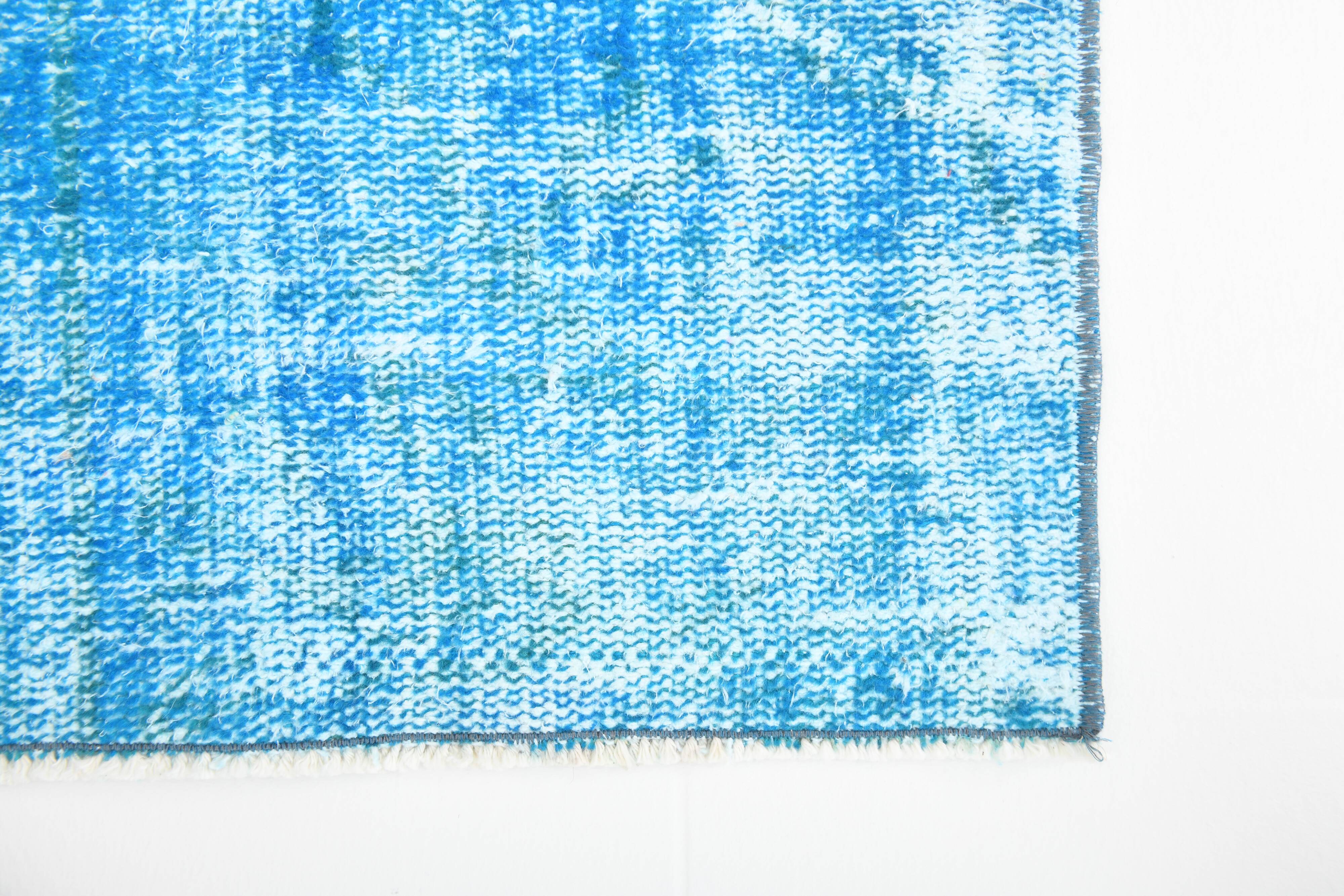2x9 Sky Blue Classic Turkish Vintage Runner Rug, 56x268Cm
