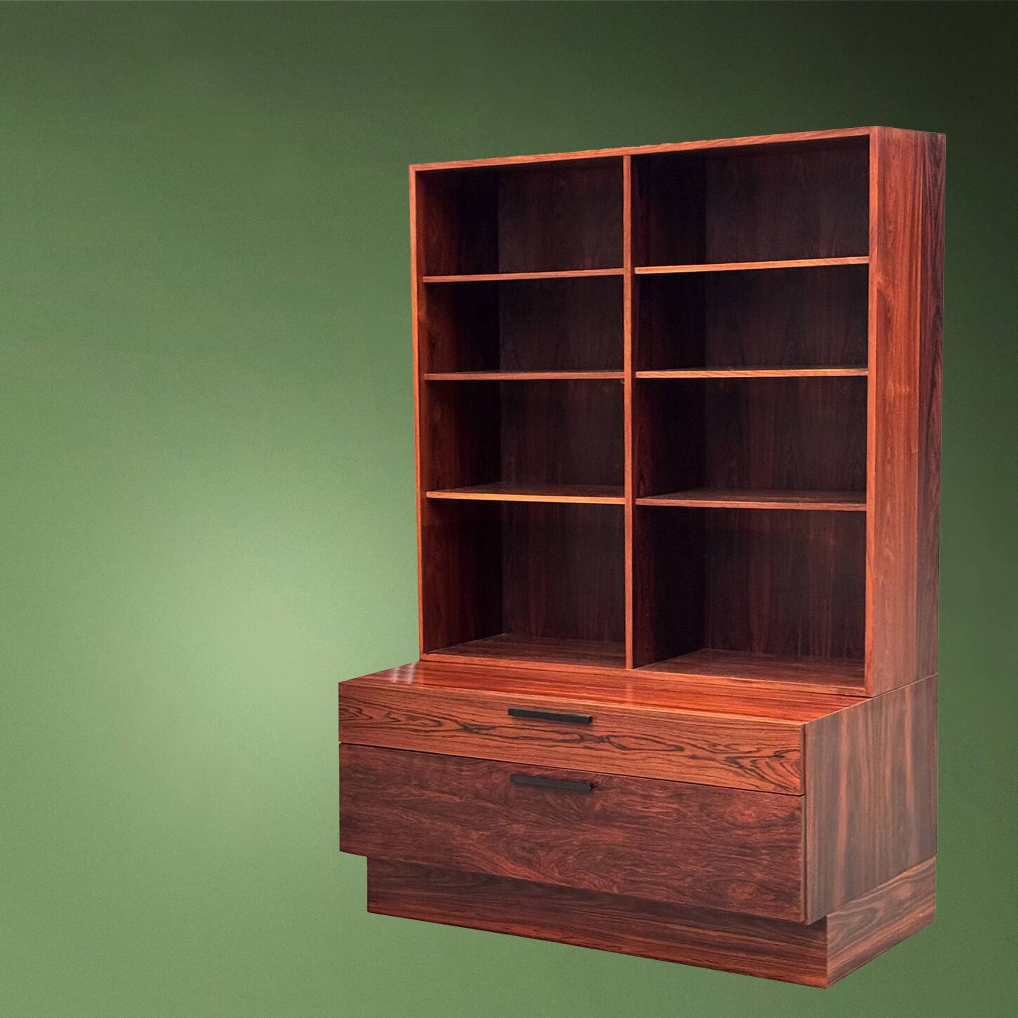 Scandinavian library in rosewood designed by Ib Kofod Larsen.