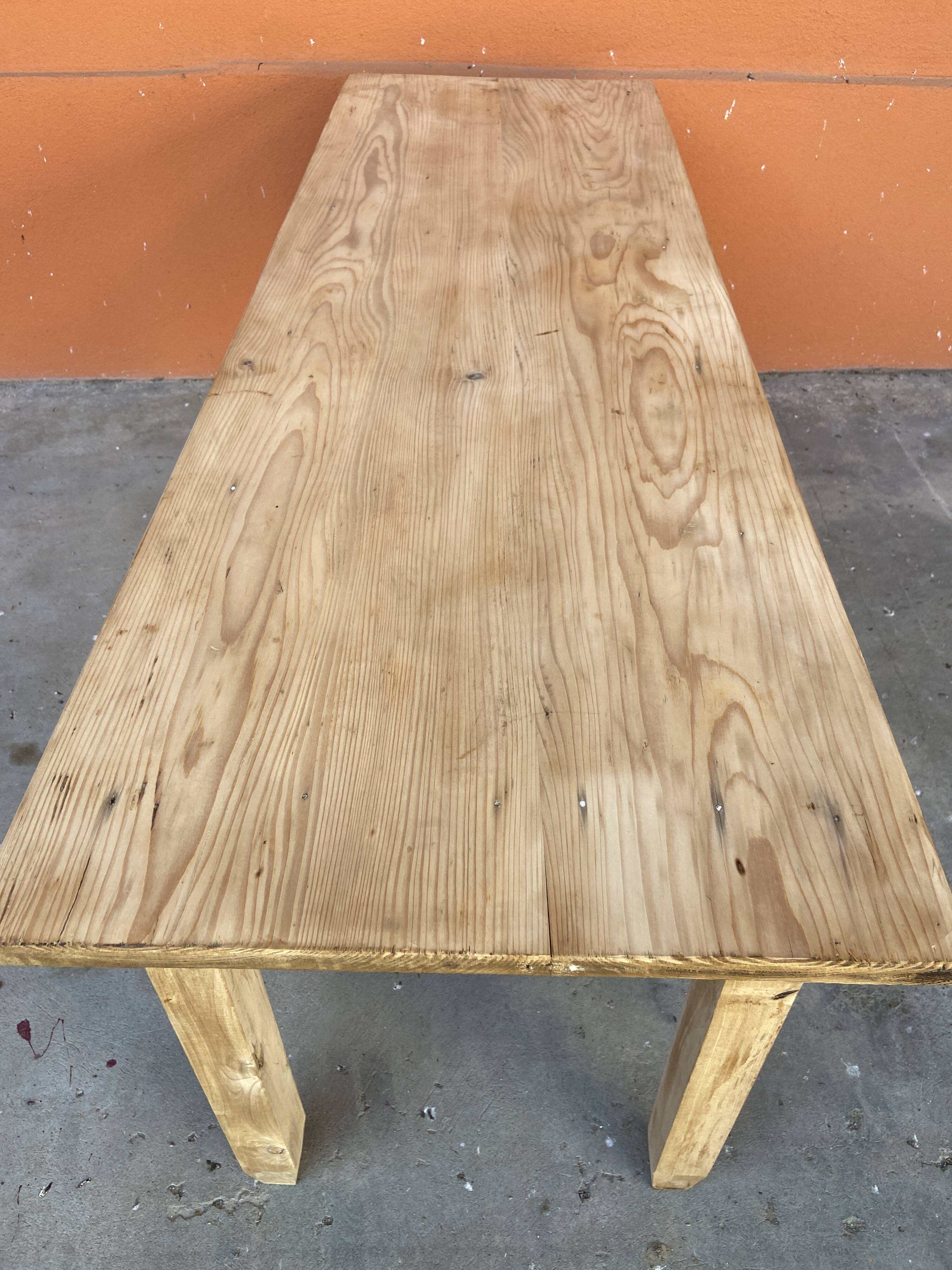 Large alsatian bistro coffee table in raw natural fir french bistro table 1930