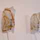 Pair of Scandinavian glass and brass wall light 1970