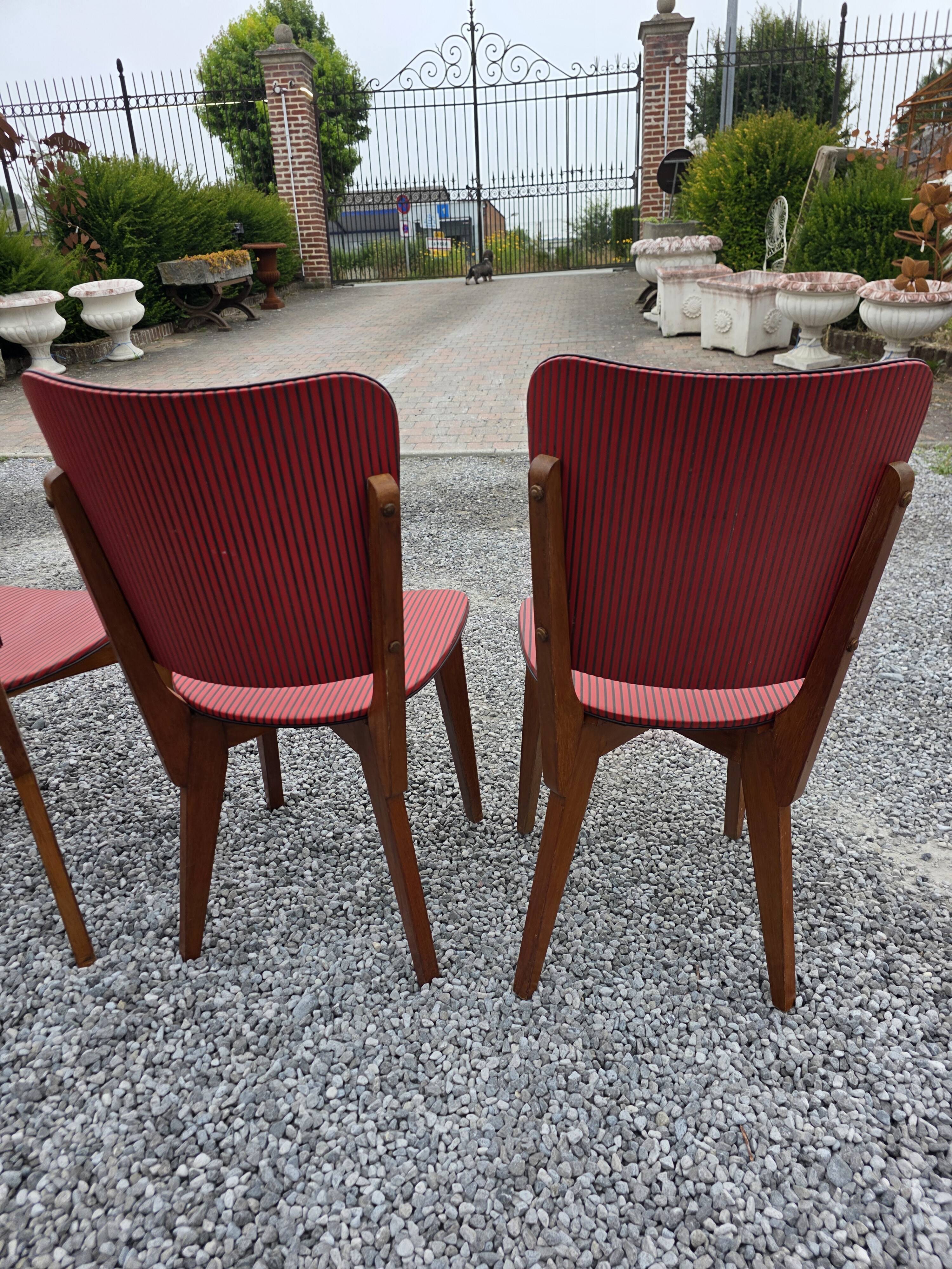 6 vintage oak chairs from the 1960s