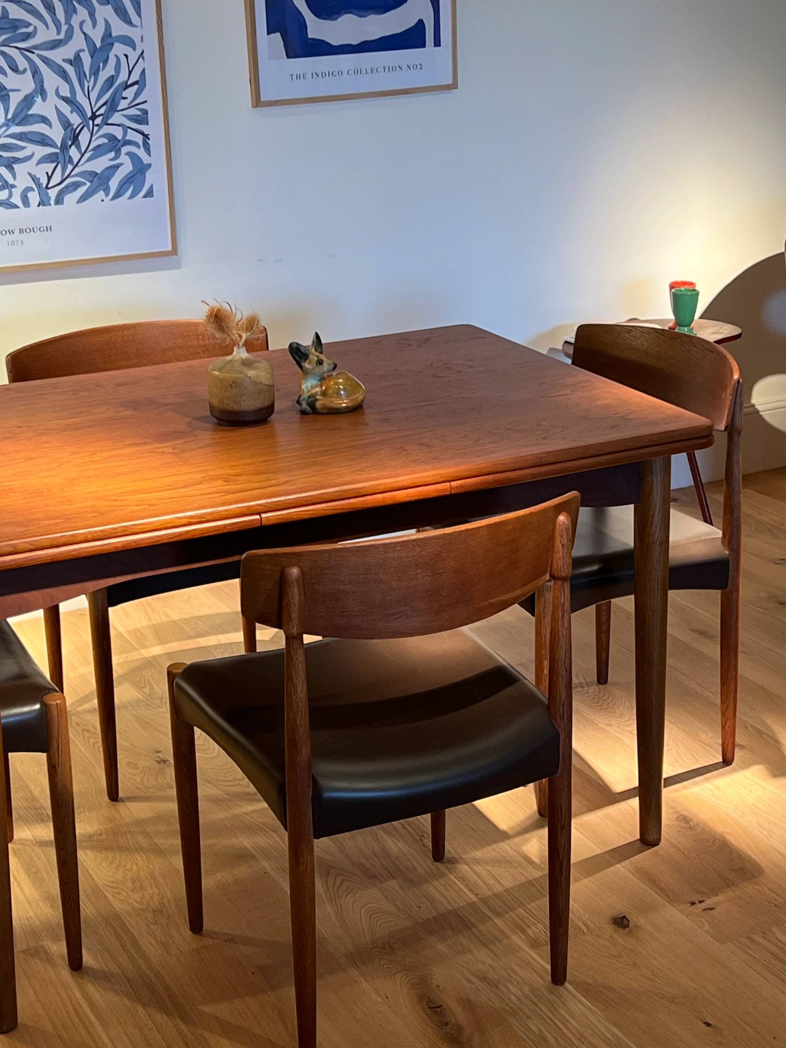 Set of 4 vintage Scandinavian "Huldra" oak chairs