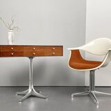 Rare small chest of drawers with 6 drawers, teak wood with chrome-plated base by George Nelson for Herman Miller, USA, 1950s