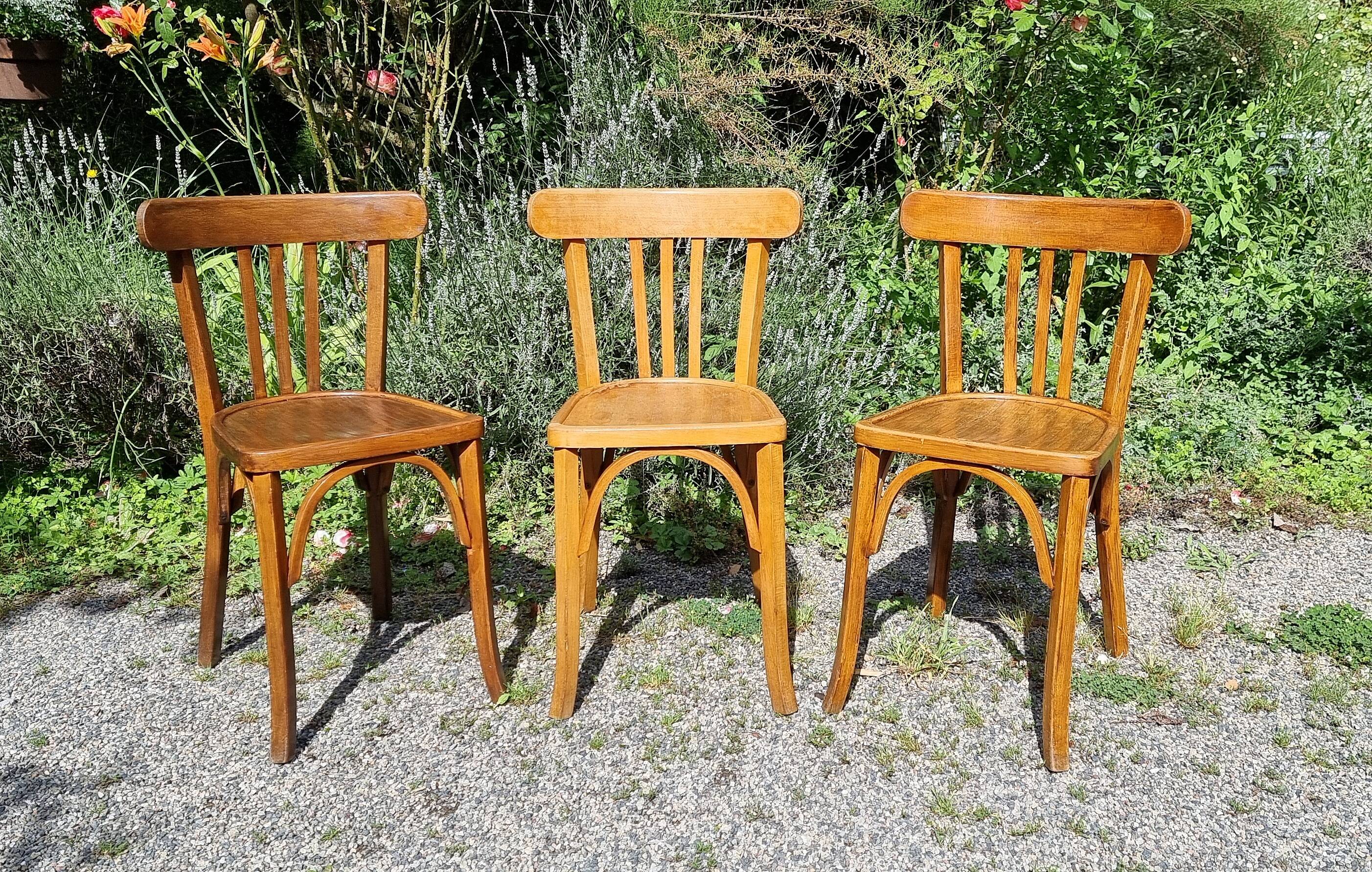 6 bistro chairs including Baumann from the 50s
